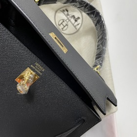 Сумка Hermes KL из кожи Epsom, черная с золотыми серебряными заст