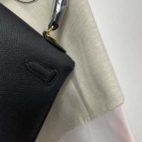 Сумка Hermes KL из кожи Epsom, черная с золотыми серебряными заст