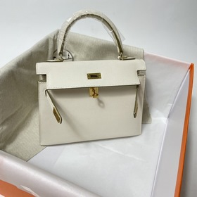 Сумка Hermes KL из кожи Epsom, цвет молочного коктейля серебряной