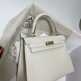 Сумка Hermes KL из кожи Epsom, цвет молочного коктейля серебряной
