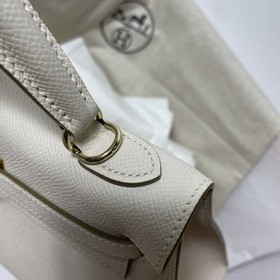 Сумка Hermes KL из кожи Epsom, цвет молочного коктейля серебряной