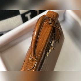 Hermès Ручная сумка из телячьей кожи с тиснением, внутренний слой