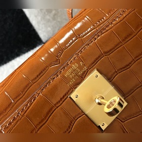 Hermès Ручная сумка из телячьей кожи с тиснением, внутренний слой
