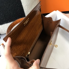 Hermès Ручная сумка из телячьей кожи с тиснением, внутренний слой