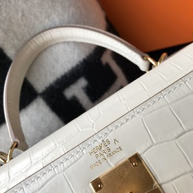Hermès Ручная сумка из телячьей кожи с тиснением, внутренний слой
