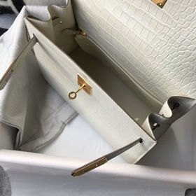Hermès Ручная сумка из телячьей кожи с тиснением, внутренний слой