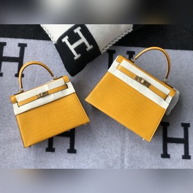 Hermès Ручная сумка из телячьей кожи с тиснением, внутренний слой