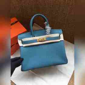 Hermès Platinum 25, 30 сумка через плечо, джинсовый синий с золот