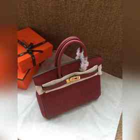 Hermès Platinum 25, 30 сумка с ручкой, бордовый с золотыми серебр