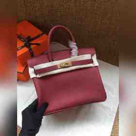 Hermès Platinum 25, 30 сумка с ручкой, бордовый с золотыми серебр