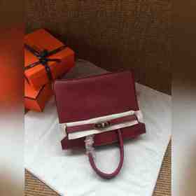 Hermès Platinum 25, 30 сумка с ручкой, бордовый с золотыми серебр