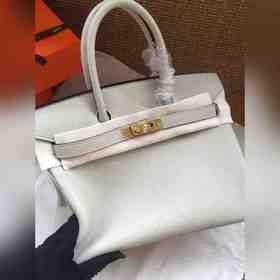 Hermès Platinum 25, 30 сумка с ручкой, жемчужно-серая с золотыми 