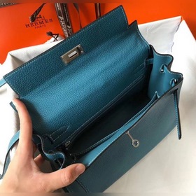 Hermès Kelly 25, 28 сумка через плечо, средняя, синяя с золотыми 