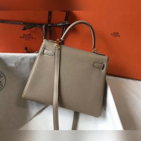 Hermès Kelly 25, 28 сумка через плечо, светло-серая серебристыми 