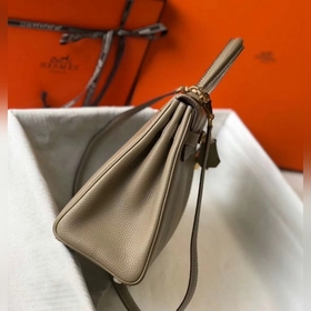 Hermès Kelly 25, 28 сумка через плечо, светло-серая серебристыми 