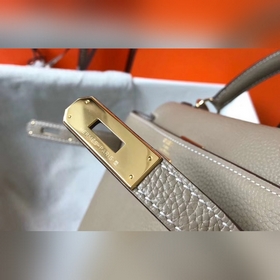 Hermès Kelly 25, 28 сумка через плечо, светло-серая серебристыми 