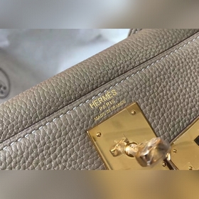 Hermès Kelly 25, 28 сумка через плечо, светло-серая серебристыми 