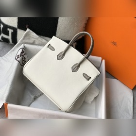 Hermès Белый кожаный чемодан Togo Влюбитесь с первого взгляда, 