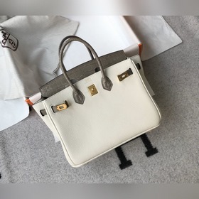 Hermès Белый кожаный чемодан Togo Влюбитесь с первого взгляда, 