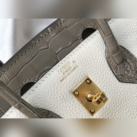 Hermès Белый кожаный чемодан Togo Влюбитесь с первого взгляда, 