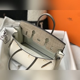 Hermès Белый кожаный чемодан Togo Влюбитесь с первого взгляда, 
