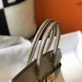 Hermès Молочный коктейль белый имитация крокодила Togo сумка Од