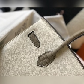 Hermès Молочный коктейль белый имитация крокодила Togo сумка Од