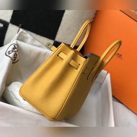 Hermès Янтарно-желтый Имитация крокодиловой кожи Togo сумка Же