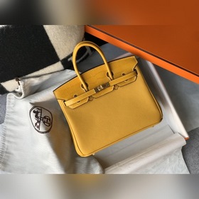 Hermès Янтарно-желтый Имитация крокодиловой кожи Togo сумка Же