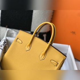 Hermès Янтарно-желтый Имитация крокодиловой кожи Togo сумка Же