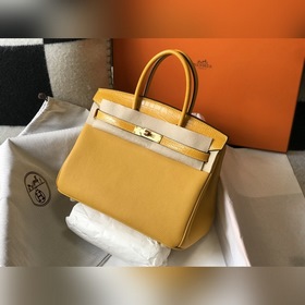 Hermès Янтарно-желтый Имитация крокодиловой кожи Togo сумка Же