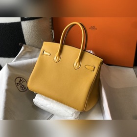 Hermès Янтарно-желтый Имитация крокодиловой кожи Togo сумка Же