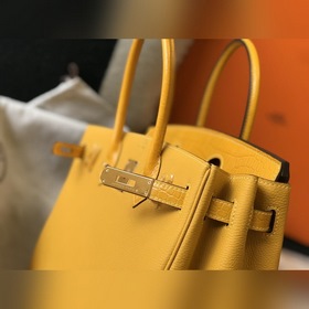 Hermès Янтарно-желтый Имитация крокодиловой кожи Togo сумка Же