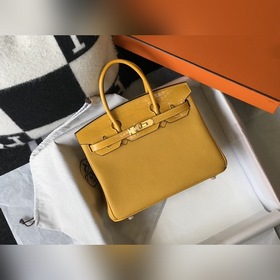 Hermès Янтарно-желтый Имитация крокодиловой кожи Togo сумка Же