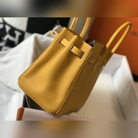 Hermès Янтарно-желтый Имитация крокодиловой кожи Togo сумка Же