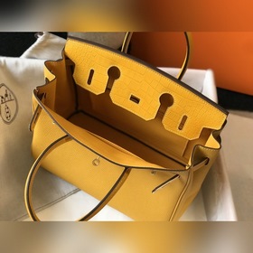 Hermès Янтарно-желтый Имитация крокодиловой кожи Togo сумка Же