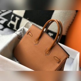 Hermès, золотисто-коричневая сумка из искусственной кожи крокодил