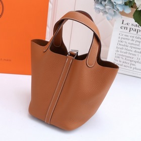 Сумка-корзинка Hermes Picotin из кожи TC, сшитая вручную медовым 