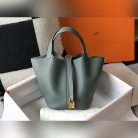 Сумка-корзинка Hermes Picotin из кожи TC, сшитая вручную медовым