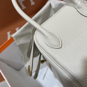 Сумка Hermes Lindy, импортная кожа TC, молочно-белый серебряной з