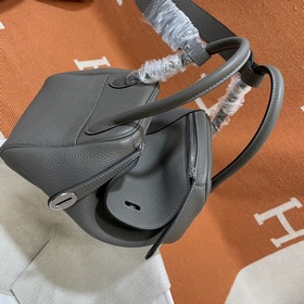 Сумка Hermes Lindy, импортная кожа TC, серебристо-золотая застежк