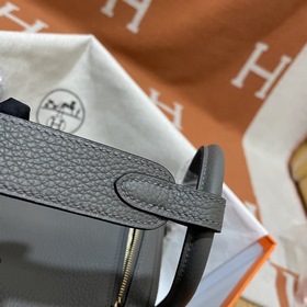 Сумка Hermes Lindy, импортная кожа TC, серебристо-золотая застежк