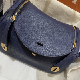 Сумка Hermes Lindy, импортная кожа TC, драгоценный синий цвет с з