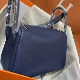 Сумка Hermes Lindy, импортная кожа TC, драгоценный синий цвет с з