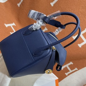 Сумка Hermes Lindy, импортная кожа TC, драгоценный синий цвет с з