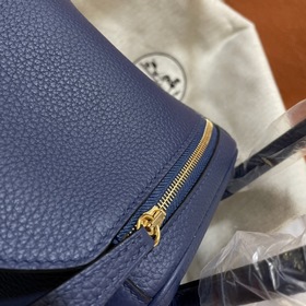 Сумка Hermes Lindy, импортная кожа TC, драгоценный синий цвет с з