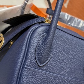 Сумка Hermes Lindy, импортная кожа TC, драгоценный синий цвет с з