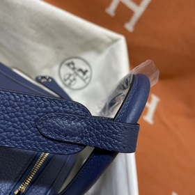 Сумка Hermes Lindy, импортная кожа TC, драгоценный синий цвет с з