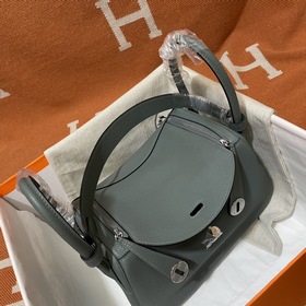 Сумка Hermes Lindy, импортная кожа TC, миндально-зеленая с золоты