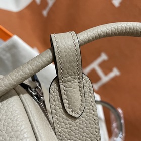 Сумка Hermes Lindy, импортная кожа TC, серо-золотая застежка. Сде